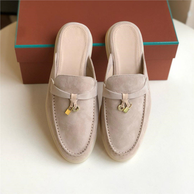 Women's Outer Wear Fashion Genuine Flat Mules Slippers