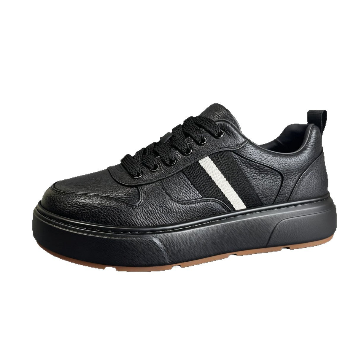 Men's Lace Up Thick Bottom Lychee Pattern White Fashion Men's Board Shoes