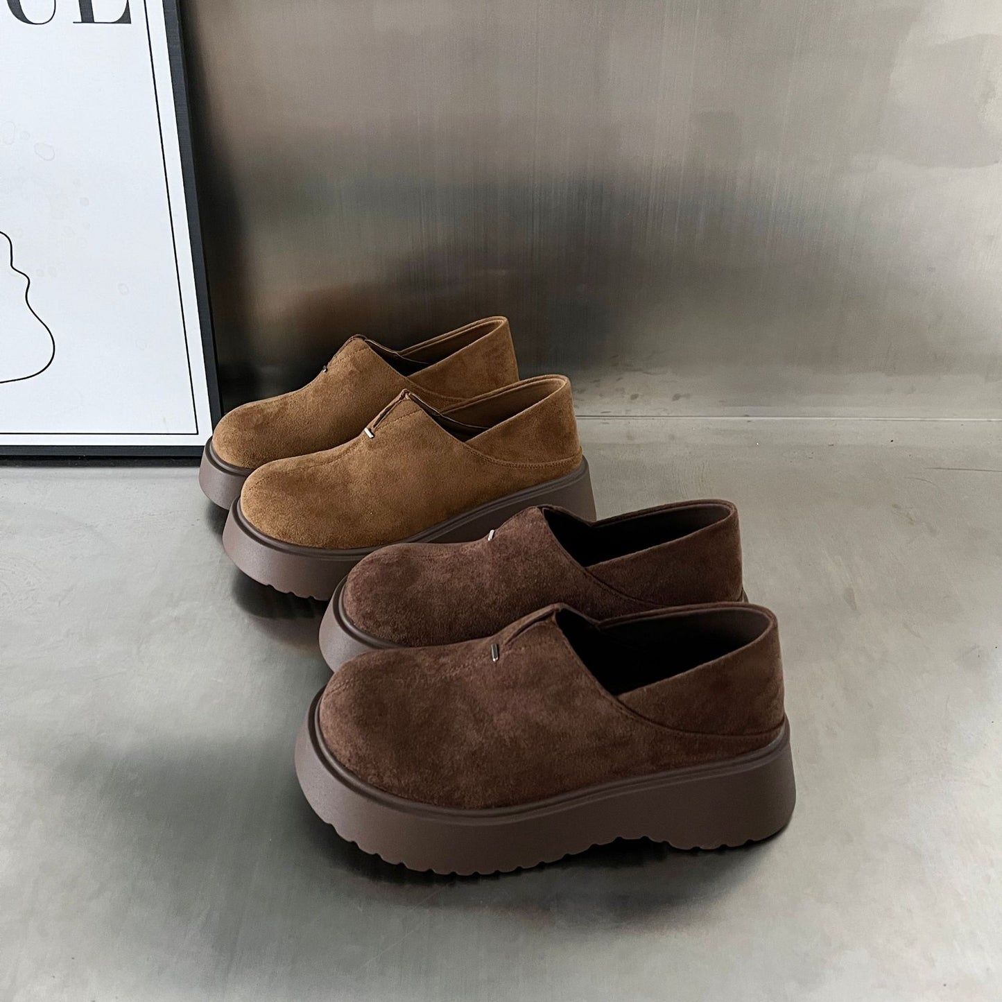 Women's Thick Bottom Kangaroo Autumn Slip-on Lofter Women's Casual Shoes