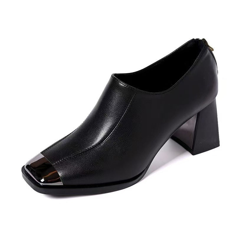 Women's Retro High Deep Mouth Pumps British Women's Shoes