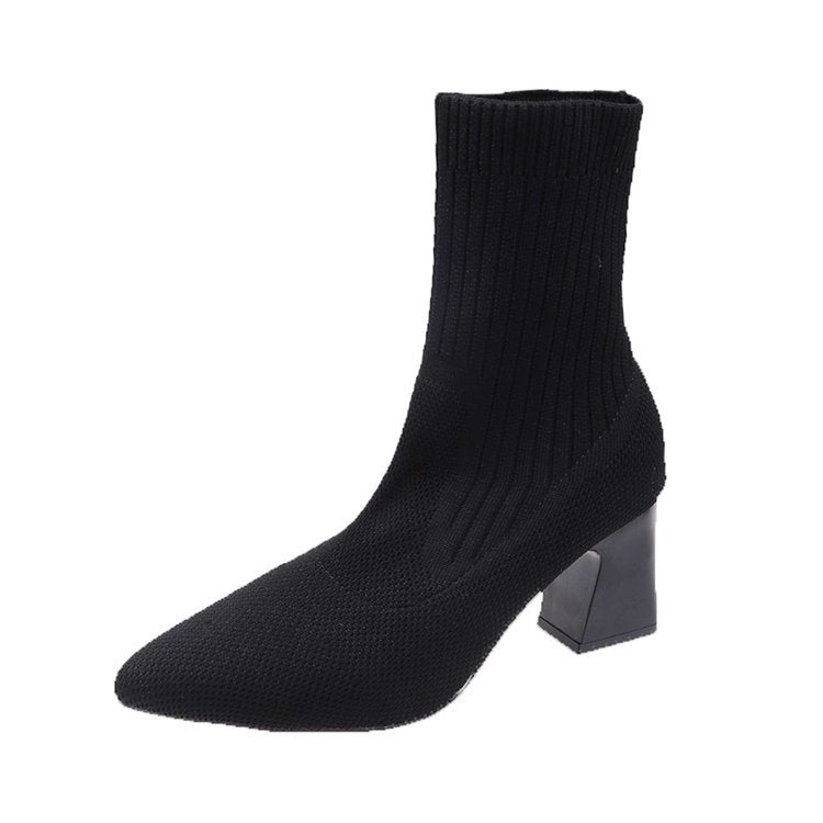 Ankle Pointed Toe Stretch Socks Fashion Boots