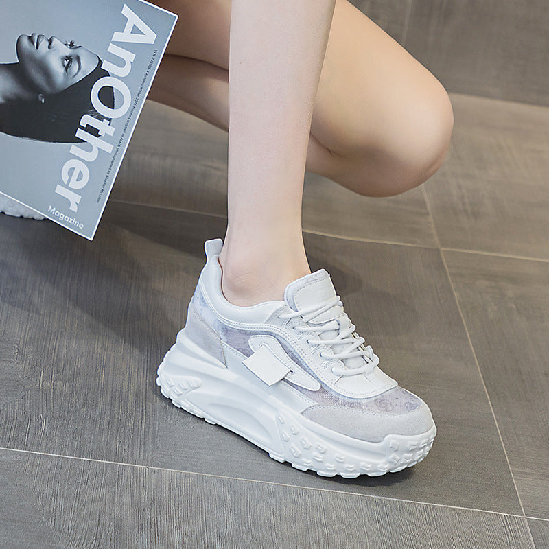 Women's Autumn French Round Head Thick Bottom Height Increasing Fashion Sports Women's Casual Shoes