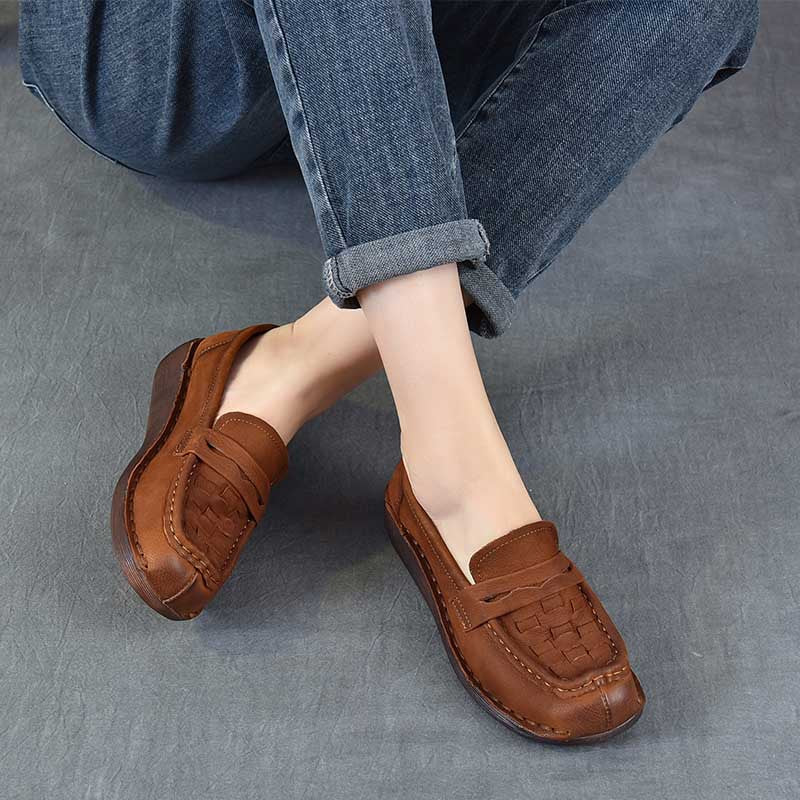 Mom Comfortable Soft Tendon Bottom Wedge Top Layer Casual Shoes