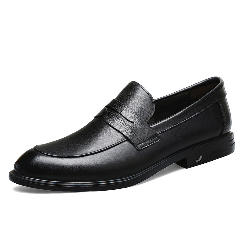 Men's Autumn Slip On Comfortable Cowhide Surface Groom Men's Casual Leather Shoes