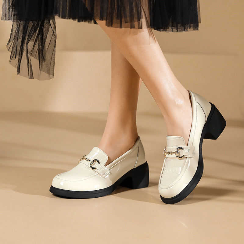 Women's Fashion Chunky Authentic Mom Mid Spring Heels