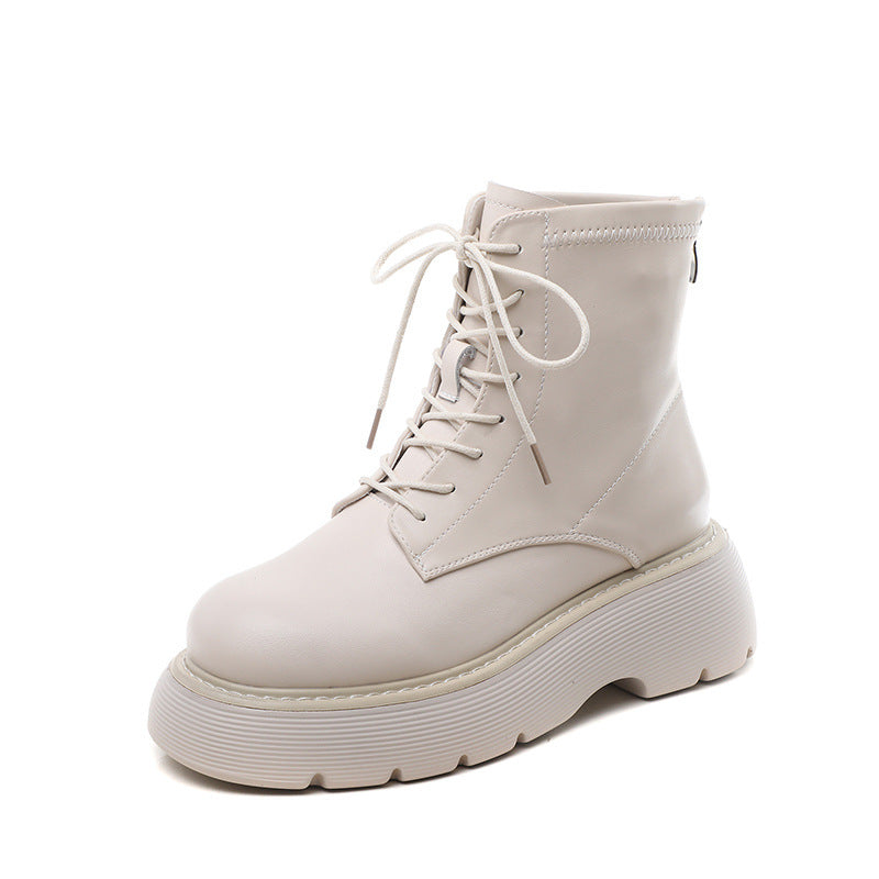 Women's Fashion Platform Martin Plus Veet Stretch Ankle Size Women's Leather Boots