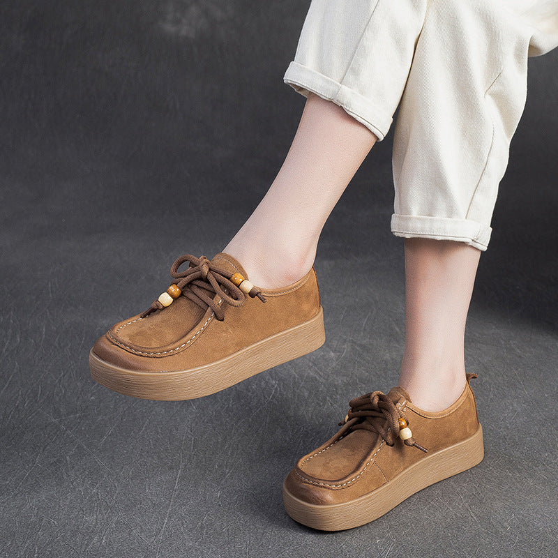 Women's Retro Style Platform Comfortable Commuter Western Men's Shoes