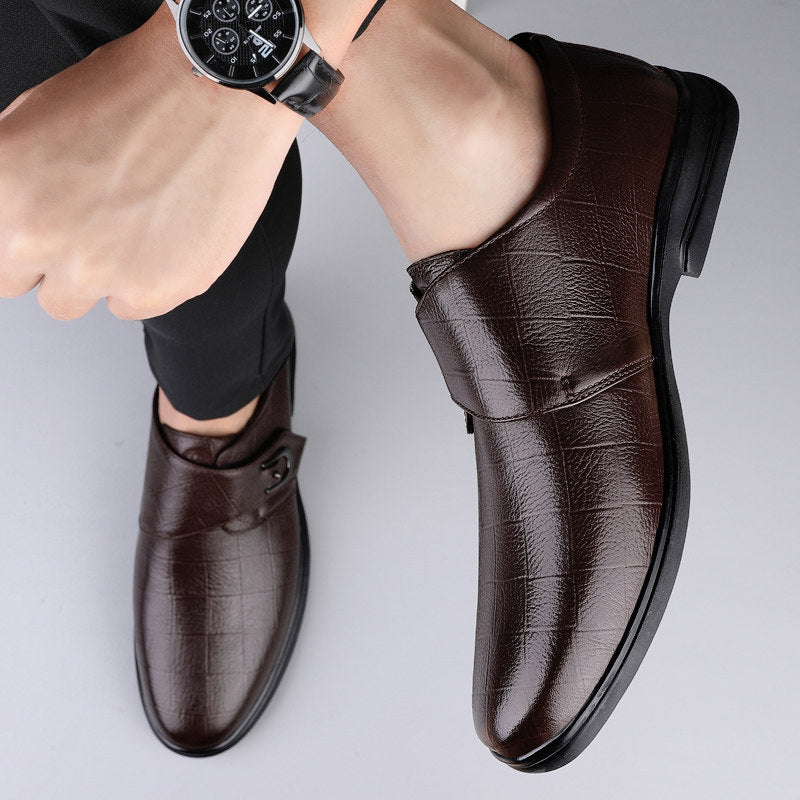 Men's Business Formal Wear Autumn Breathable British Korean Round Toe Groom Men's Casual Leather Shoes