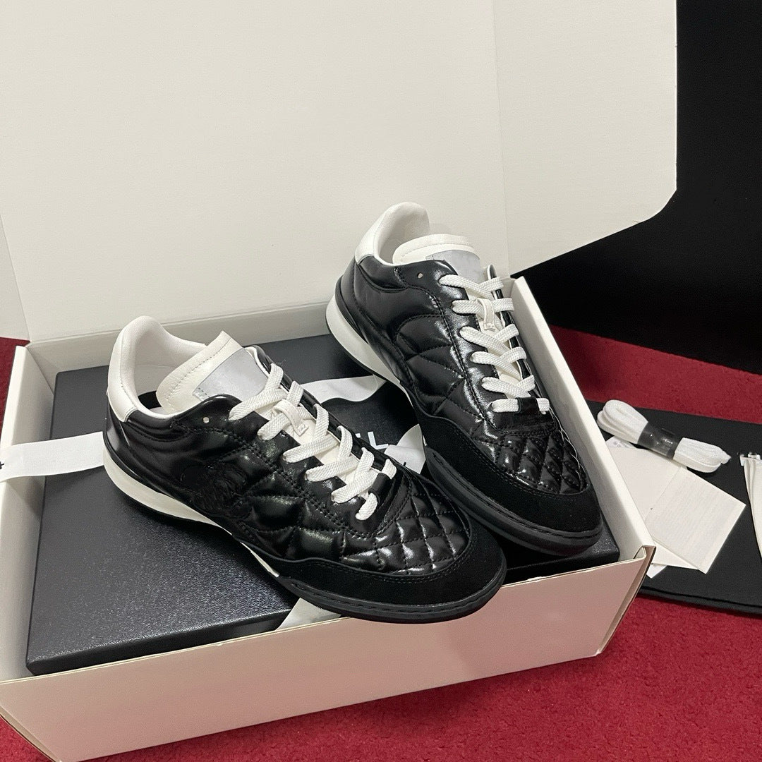 German Training Classic Diamond Plaid Color Matching Tennis Women's Casual Shoes
