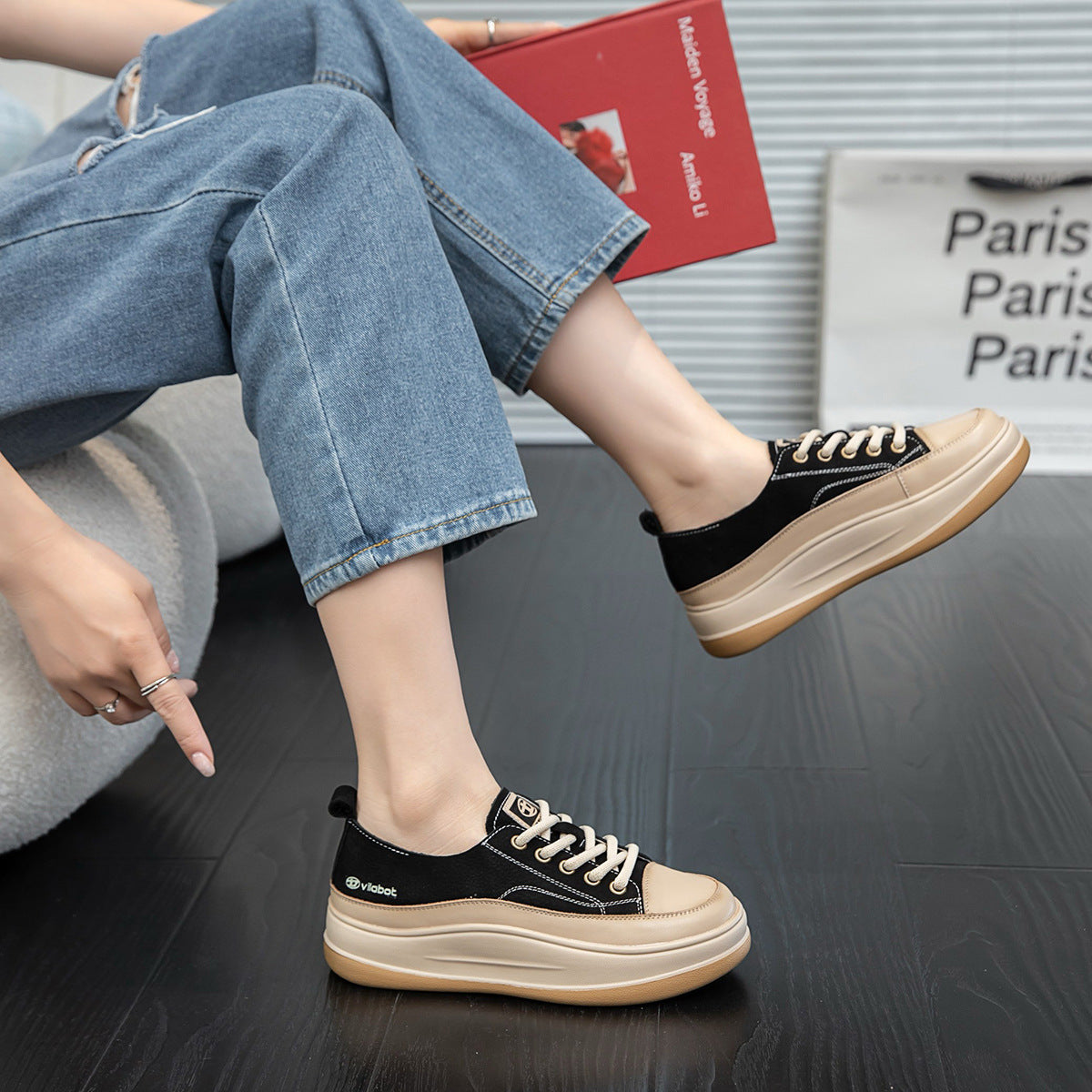 Women's Packaging Top Layer Cowhide Foam Bottom Retro Casual Shoes