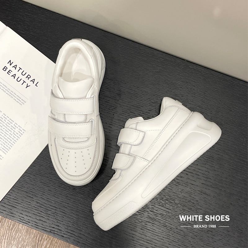 Women's Sandra Ma Velcro White Genuine Platform Height Increasing Cake Loose Women's Casual Shoes