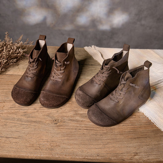 Women's Soft Bottom Joint Name Handmade Retro Women's Leather Boots