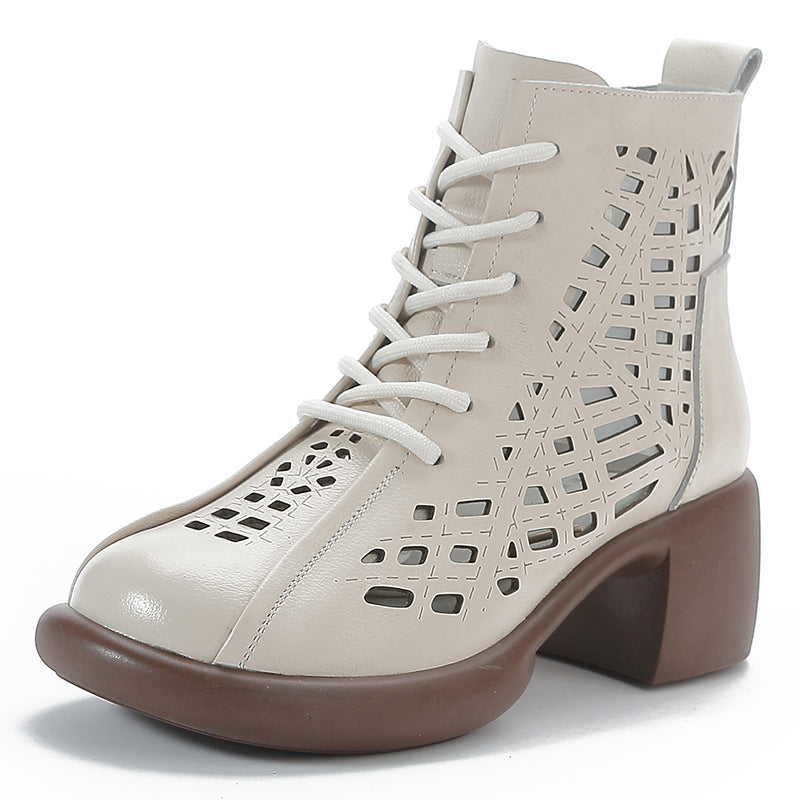 First Layer Cowhide Summer Martin Female Boots