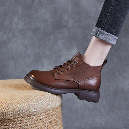 Women's British Style Martin Ankle First Layer Boots