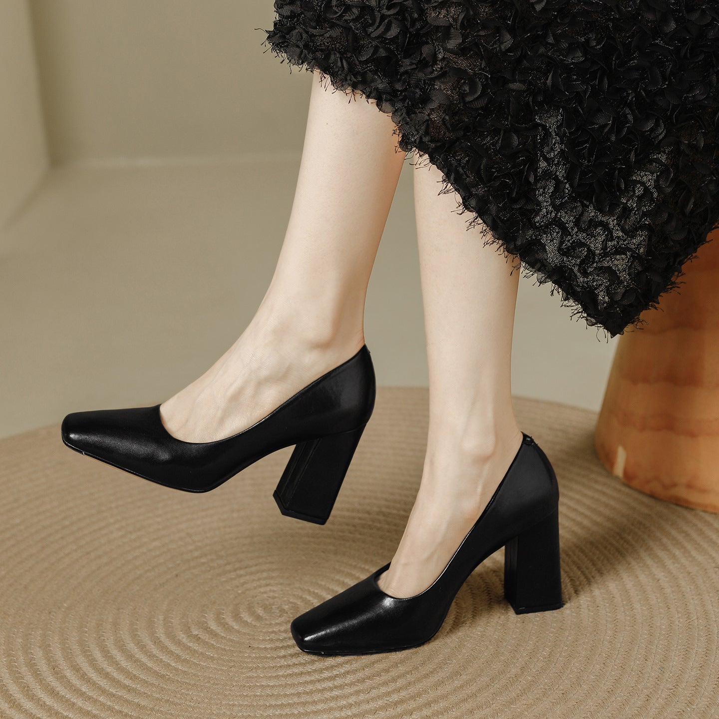Women's Style Square Toe Professional High Not Tired Feet Commute Minimalist Women's Fashion Shoes