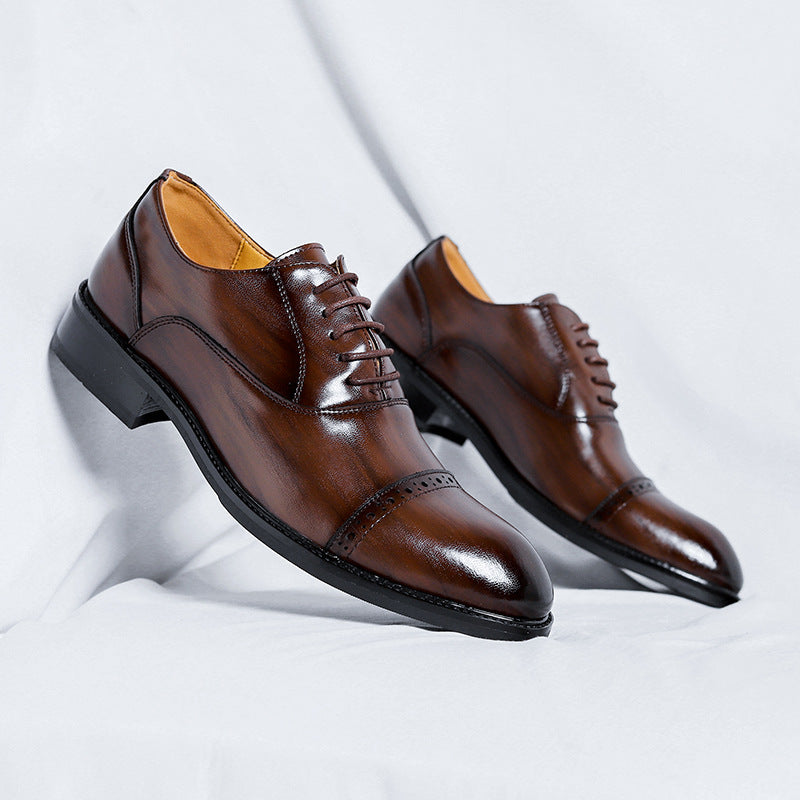 Men's Style Derby Three Joint Business Formal Wear Leather Shoes