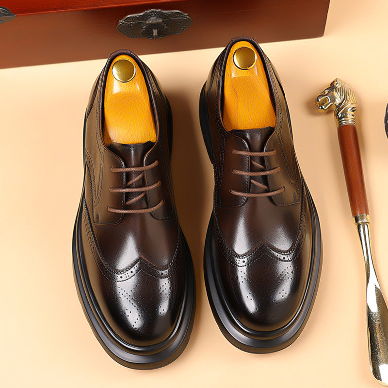 Men's Brogue Genuine Business Formal Wear British Bridegroom Leather Shoes