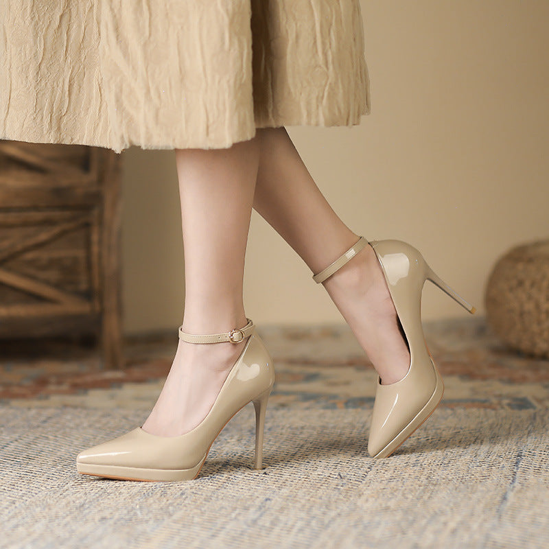 High Pumps Pointed Toe Stiletto Waterproof Platform Shallow Women's Fashion Shoes