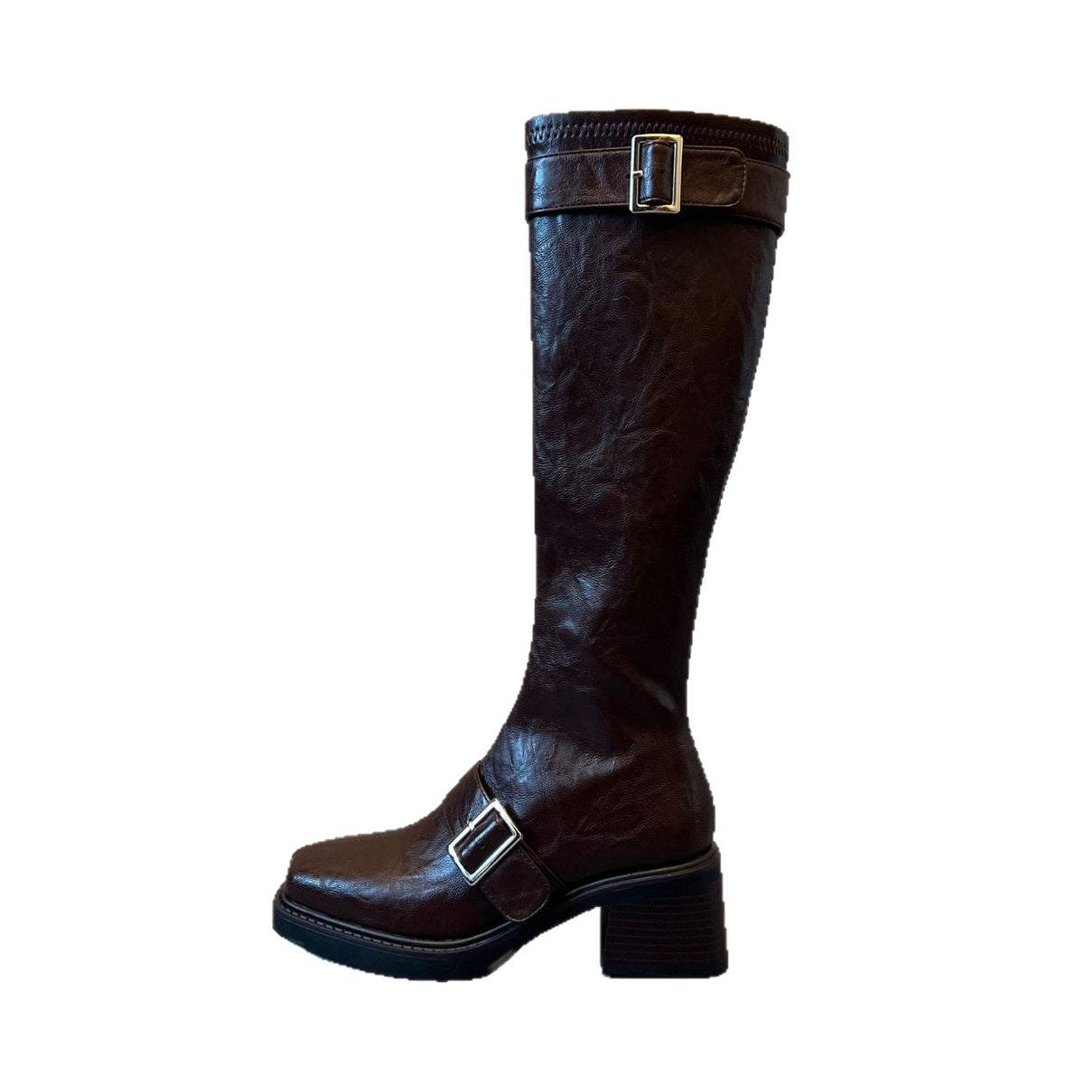 Long Female Knight Thick Below The Women's Leather Boots