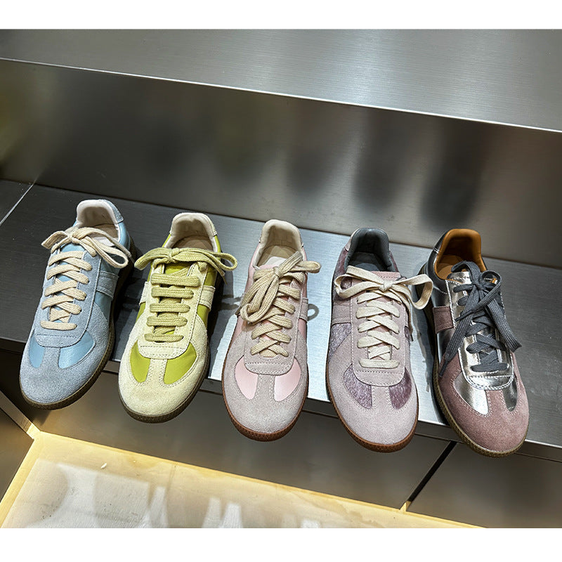 Women's Elk High Version Retro Genuine German Training Round Sneakers