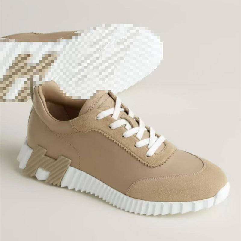 Women's & Men's White Thick-soled Couple Flat Breathable Running Women's Fashion Shoes