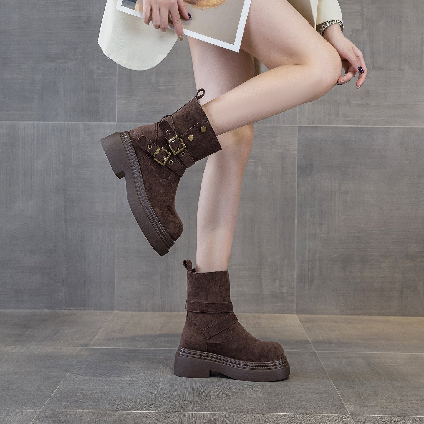 Women's Platform Martin Autumn Fashion Middle Small Men's Shoes
