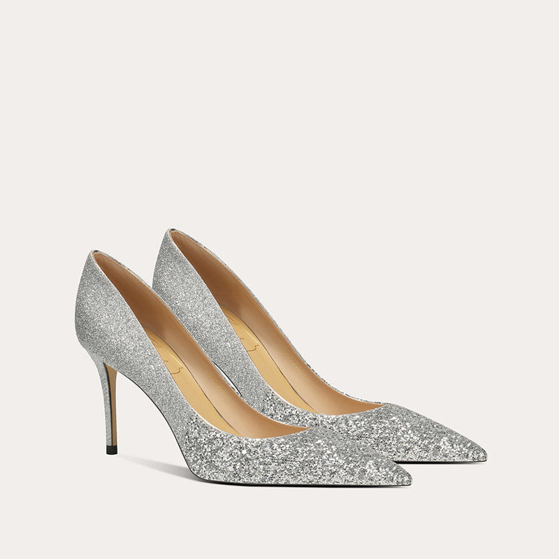 Women's Mall Pointed Stiletto Wedding Reception High Bridal Bridesmaid Heels