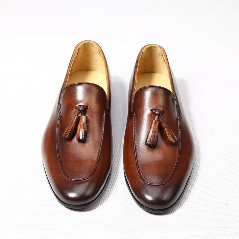 Men's Handmade Genuine Fringed Slip-on British Style Leisure Doug Store Loafers/doug Shoes