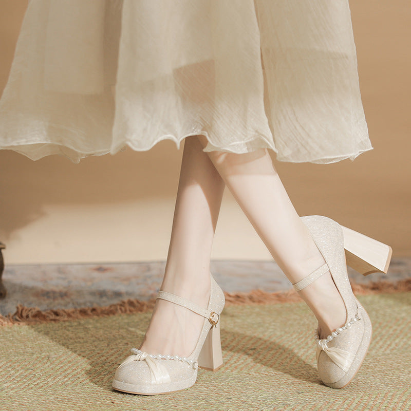 Women's With Skirt Chunky Pumps Long-term Wear Not Tired Feet Cute Women's Fashion Shoes