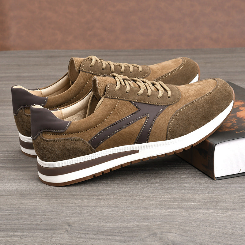 Men's First Layer Cowhide Breathable Comfortable Not Stuffy Men's Casual Leather Shoes