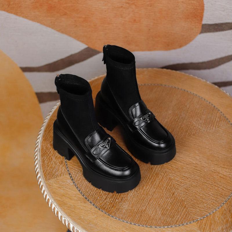 Women's Increasing Insole Veet Martin Short Thick-soled High Socks Heels