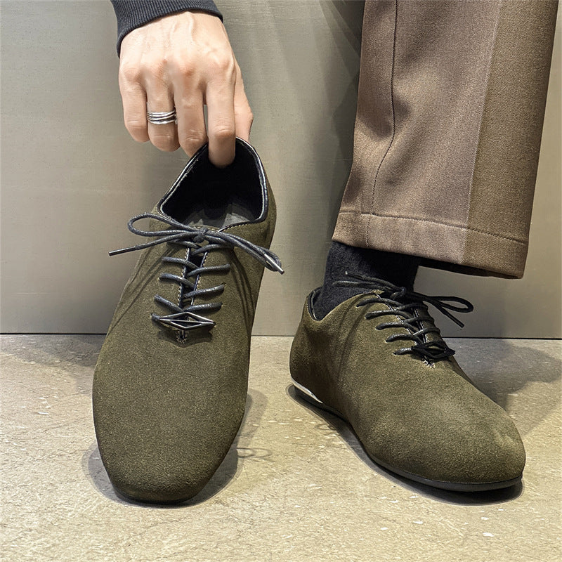 Men's Breathable Soft Bottom Commuter Business Formal Wear High-grade Retro Derby Men's Casual Leather Shoes
