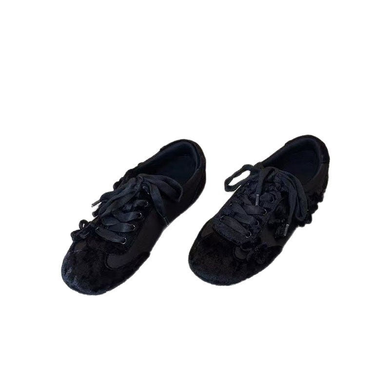 Round Toe Three-dimensional Flower Ballet Training Ladies Bra Design Sense Women's Fashion Shoes