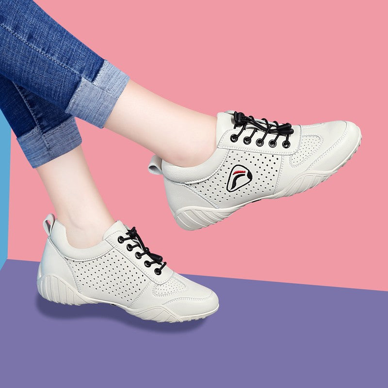 Women's Genuine Versatile White Hollow Mesh Surface Casual Shoes