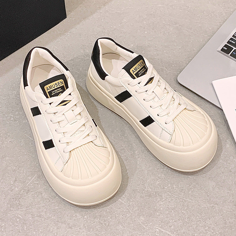 Women's Genuine Autumn Promotion Lace Color Block Casual Shoes