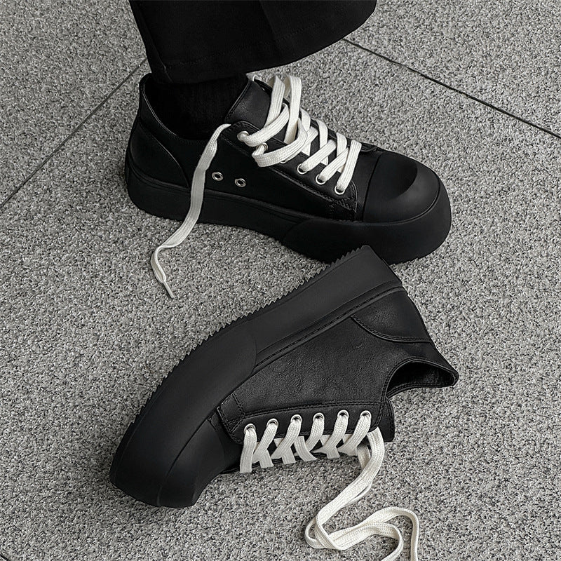 Men's Big Head Elevator Wild Minority Black Sneakers