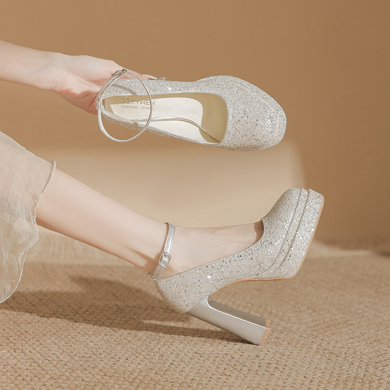 Height Increasing Not Tired Feet Pumps Word Heels