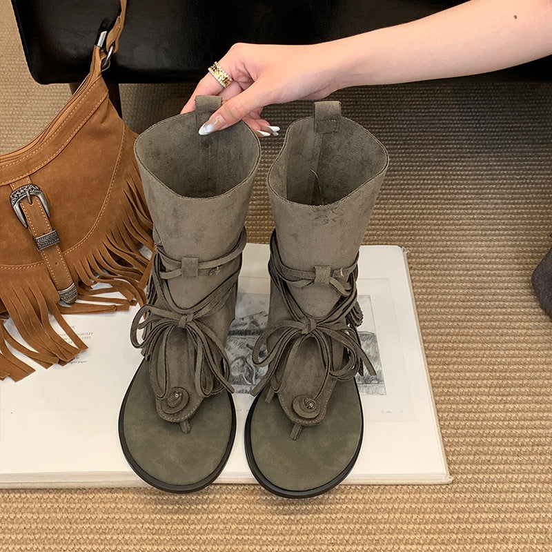 Women's Summer Flip-flops Bottom Short Open Toe French Boots