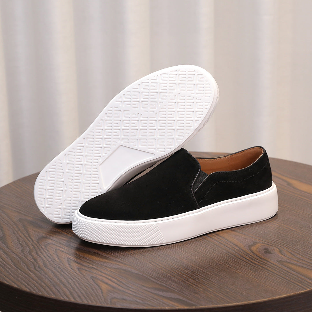 Men's Suede Cowhide Raise The Bottom Trendy One Men's Board Shoes