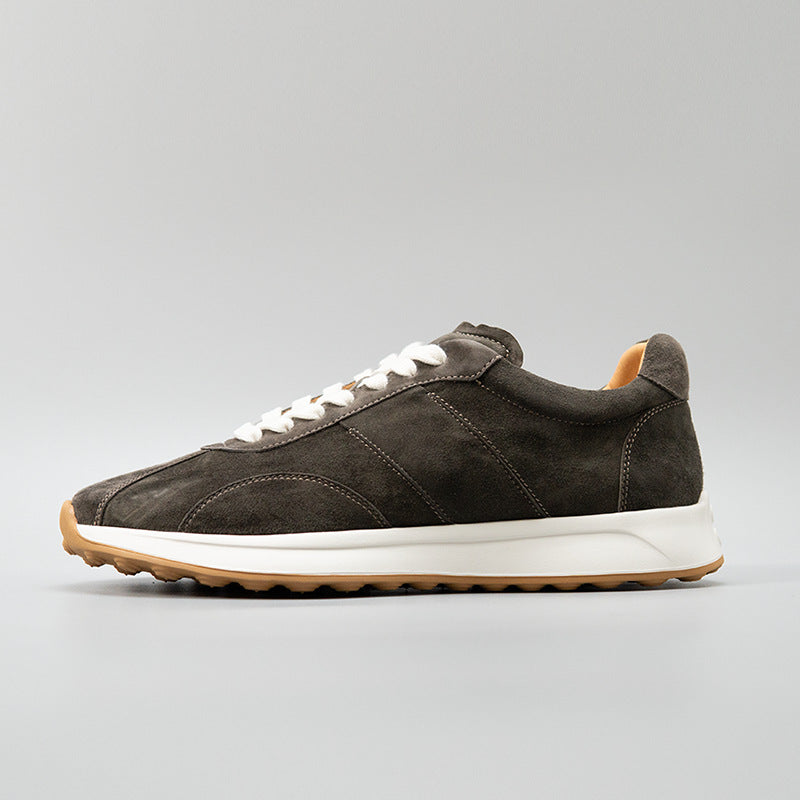 Men's Pottery Clay Brown Sports Daily Versatile Retro Fashion Leather Shoes