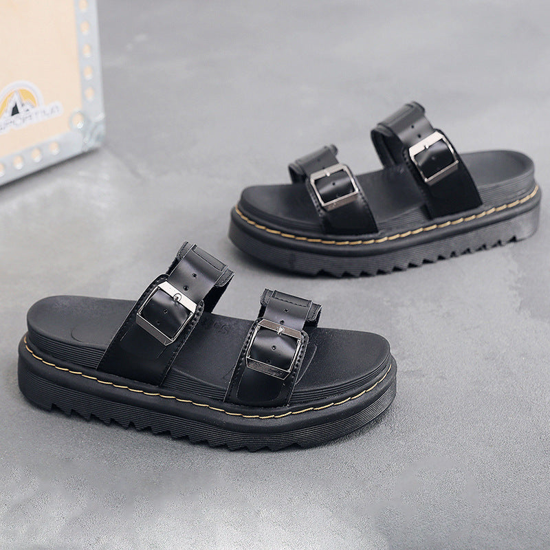 Women's Summer Martin Roman Buckle Open Toe Beach Sandals