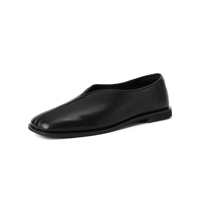 Women's Flat Spring Chunky Low Small Retro Deep Mouth Pumps Slip-on Women's Fashion Shoes