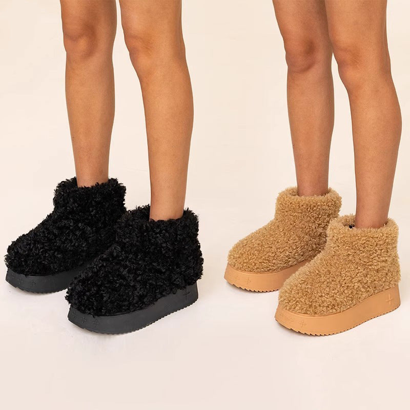 Fur Booties Plush Short Winter Thick Snow Boots