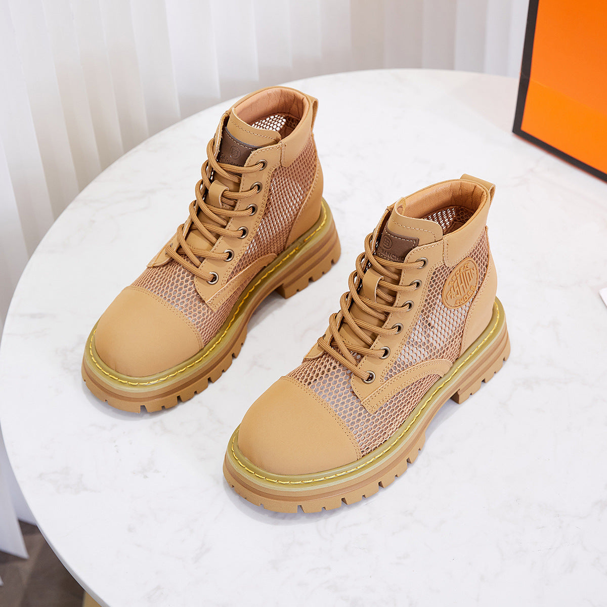 Women's Worker Summer Height Increasing Insole Martin Outdoor Boots