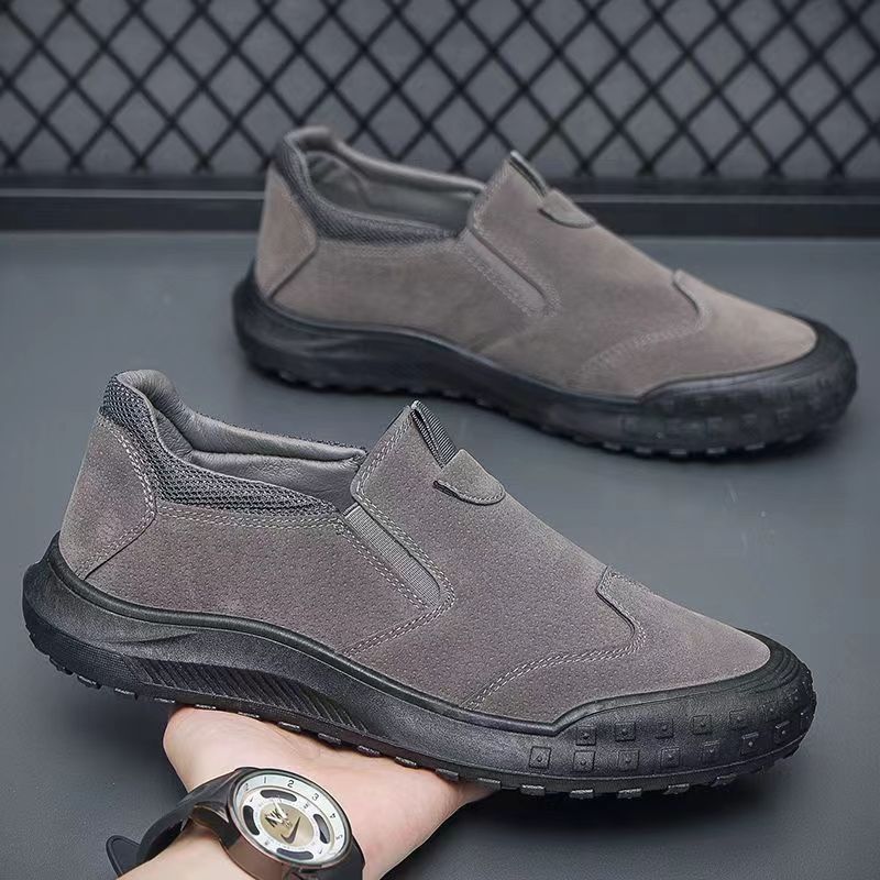 Men's Round Toe Korean Fashion Slip-on Labor Men's Shoes