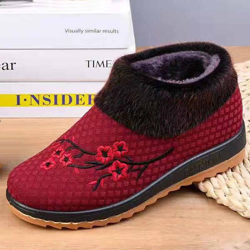 Women's Winter Cotton Fleece-lined Thickened Short Round Boots