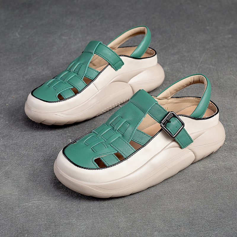 Women's Bread Bottom Hollow Hole Buckle Breathable Sandals