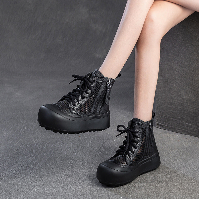 Women's Shu Artistic Style Breathable Mesh Retro Platform Sandals