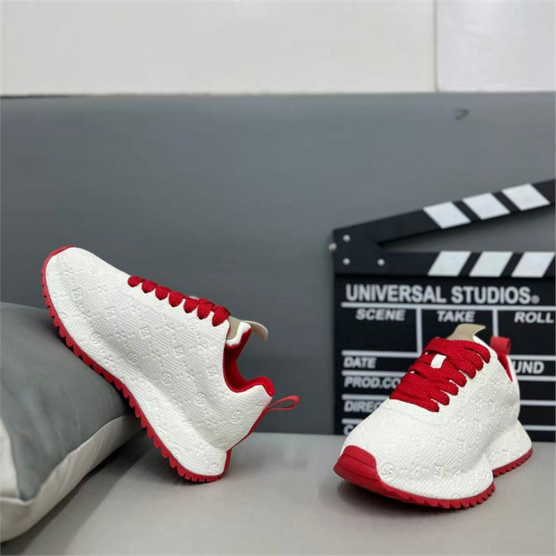 Men's Winter Fashion Trendy Printed Thick Bottom Color Men's Casual Shoes