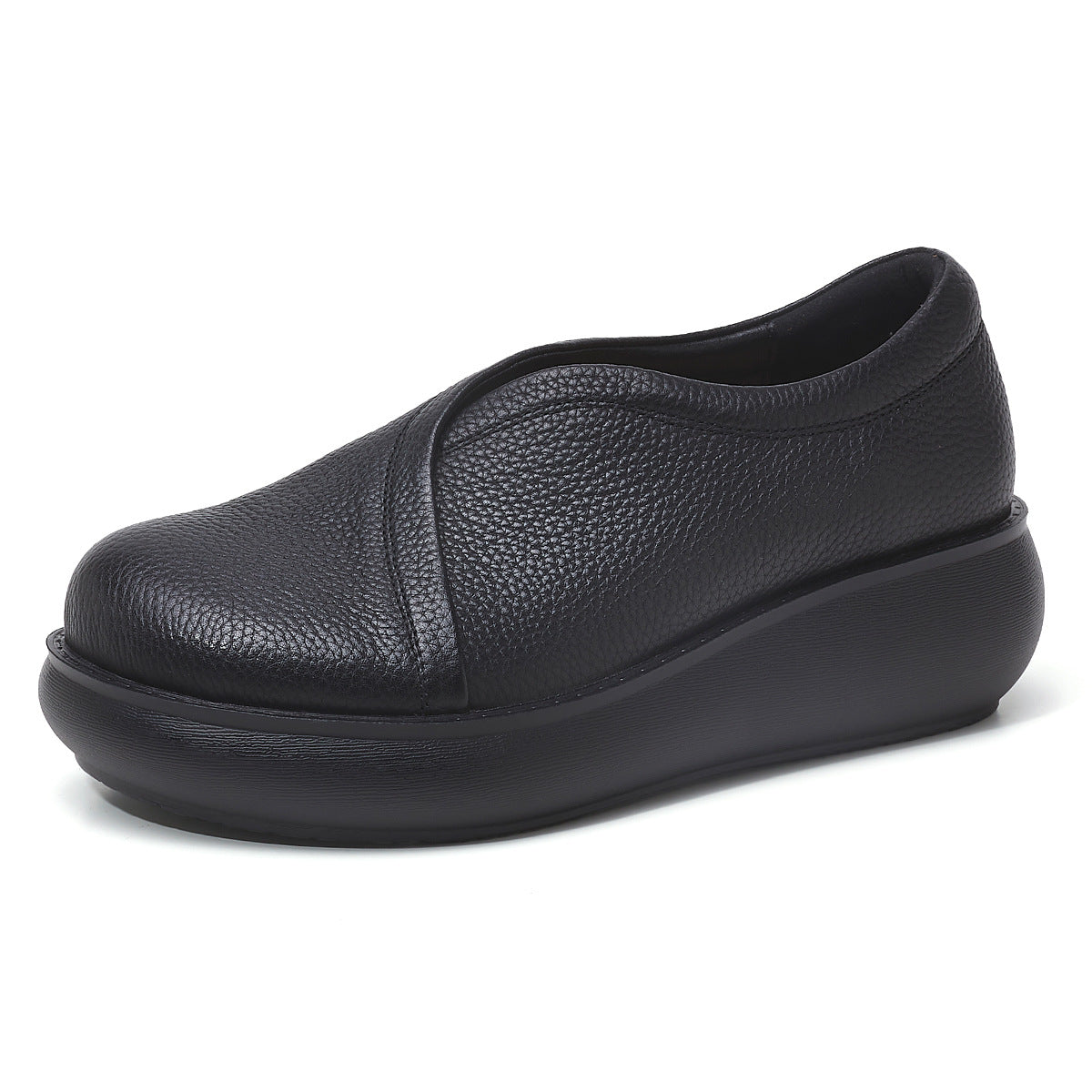 Women's Comfortable Flat Mom Soft Bottom Genuine Slip-on Women's Fashion Shoes